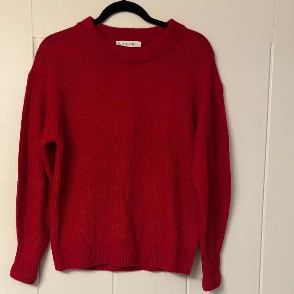 Everlane Berry Red Cocoon Alpaca sweater size small